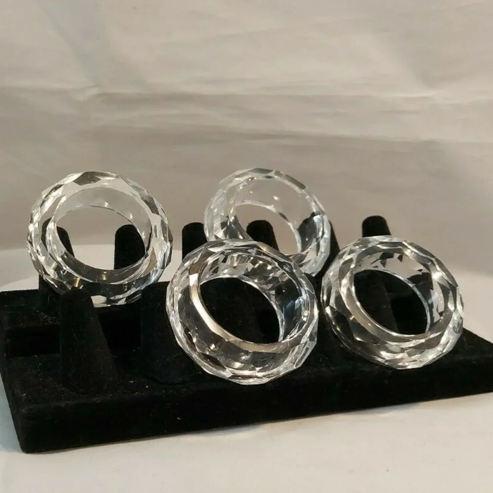 Crystal Napkin Rings Fascetted Spring Wedding Table Decor 2.5